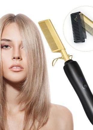 Розчіска-випрямляч для волосся High Heat Brush ∙ Електричний гребінь для укладання, випрямлення, розгладження волосся 51899 фото