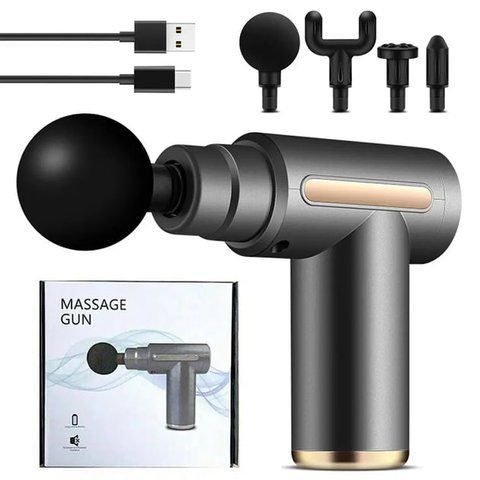 Перкусійний масажер для шиї голови та ніг Massage Gun XL-1011 &bull; Електричний масажний пістолет 55942 фото