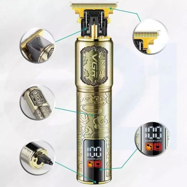 Триммер VGR V-073 аккумуляторный для бороды и волос ∙ Аккумуляторная машинка для стрижки от USB + 4 насадки VGR V-073 56629 фото