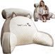 Подушка-спинка PILLOW-07 для дивана бело-серая &bull; Мягкая ортопедическая подушка PILLOW-07 для чтения и поддержки спины 60&times;40 см бело-серая 58576 фото 3