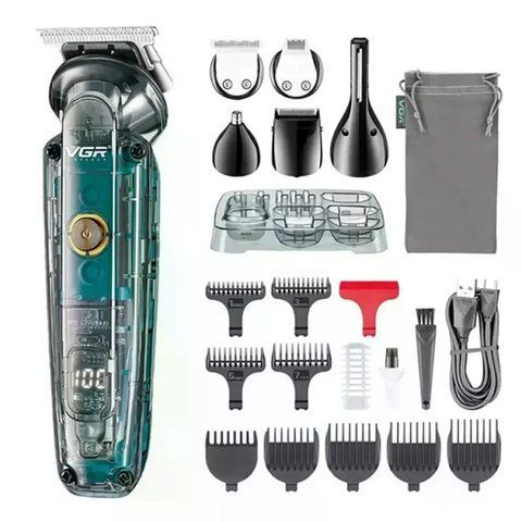 Машинка для стрижки VGR V-102 Green &bull; Професійна акумуляторна машинка VGR V-102 Green для стрижки волосся та бороди з насадками 58959 фото
