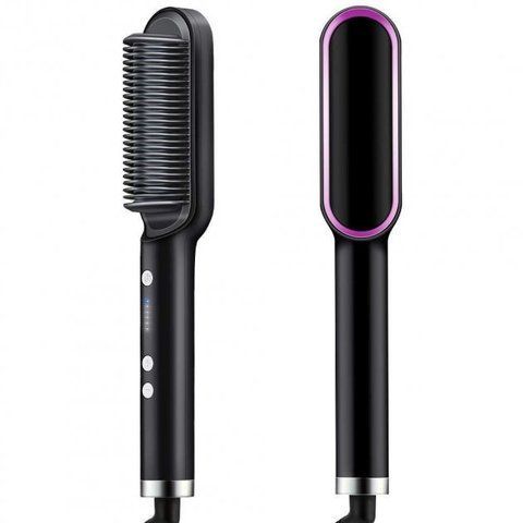 Розчіска &ndash; випрямляч Hair Straightener 909B для випрямлення волосся ∙ Праска щітка з турмаліновим покриттям ∙ 6 температурних режимів 51605 фото