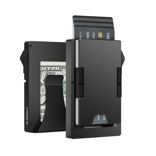 Компактний гаманець-картхолдер 26X-56 з RFID-захистом чорний &bull; Гаманець для карток 26X-56 з відділенням для купюр, візитниця та тримач банківських карток 58419 фото