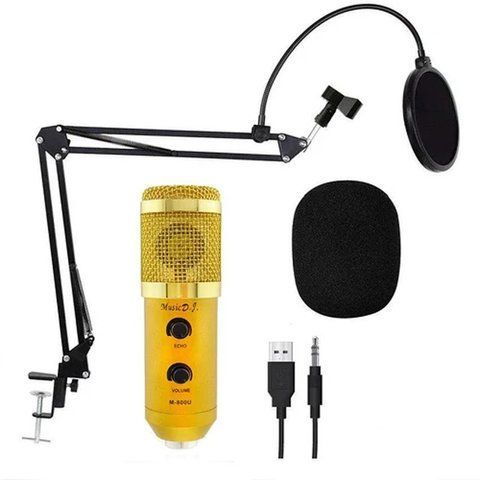 Конденсаторний студійний мікрофон VGS M-800U PRO-MIC зі стійкою та вітрозахистом ∙ Професійний мікрофон для домашнього та студійного запису 51628 фото