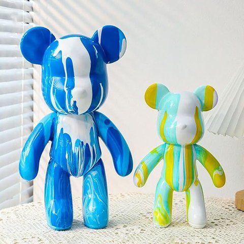 Флюидный медвежонок Fluid Bear Bearbrick с красками, 33 см &middot; Набор для творчества DIY Мишка Сделай сам 54010 фото