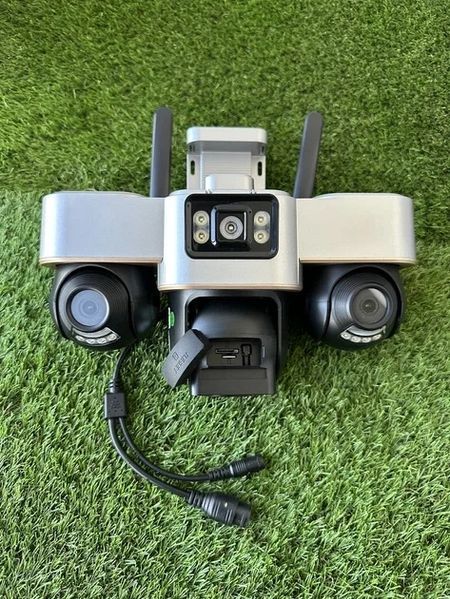 4G камера відеоспостереження Smart Net Camera V380 біла &bull; Вулична IP-камера з 3 незалежними поворотними об&rsquo;єктивами, SIM-карткою та нічним баченням 58032 фото