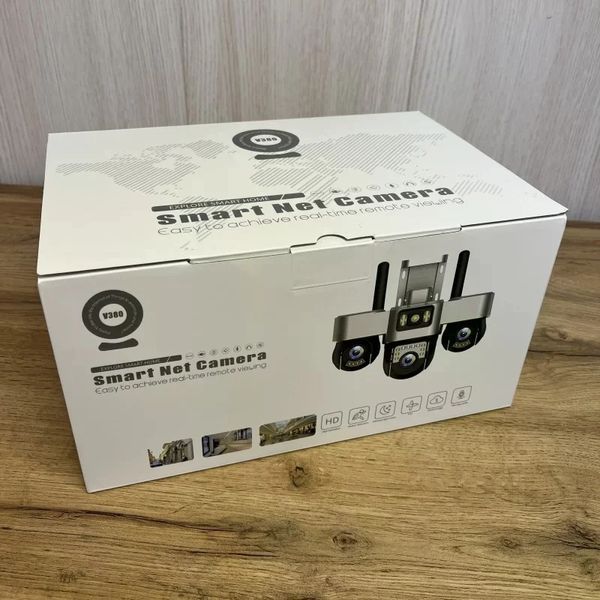 4G камера відеоспостереження Smart Net Camera V380 біла &bull; Вулична IP-камера з 3 незалежними поворотними об&rsquo;єктивами, SIM-карткою та нічним баченням 58032 фото