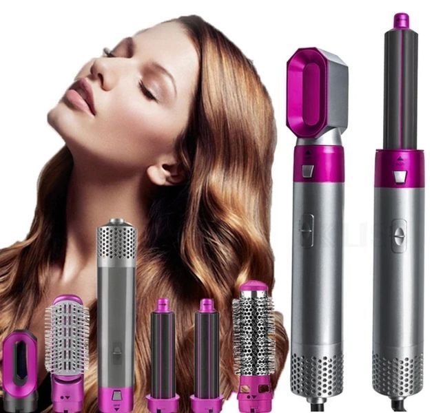 Повітряний мультистайлер Hot Air Styler 5 в 1 для різних типів волосся з насадками для сушіння, випрямлення, надання об'єму, укладання волосся в локони 51881 фото