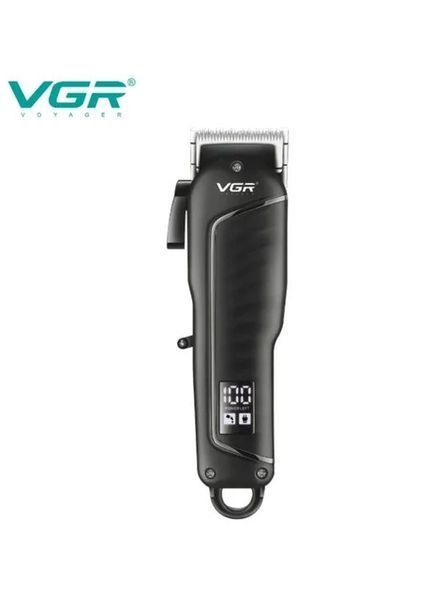 Професійна машинка для стрижки VGR V-683 для волосся та бороди &bull; Акумуляторний тример з LED-дисплеєм, USB-зарядкою та насадками 3/6/9/12 мм 57658 фото