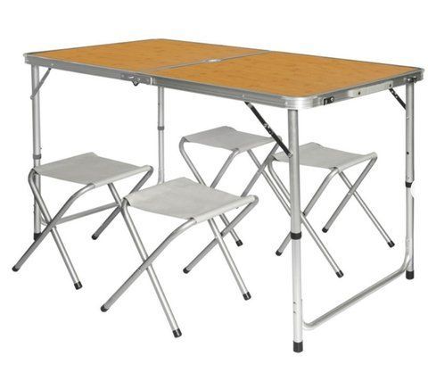 Розкладний стіл - валіза з 4 стільцями Folding Table для пікніка, риболовлі, дачі, 120х60 см 63026 фото