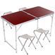 Раскладной стол - чемодан с 4 стульями Folding Table для пикника, рыбалки, дачи, 120х60 см 63026 фото 4