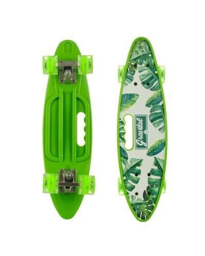 Пенниборд со светящейся доской &bull; Детский и подростковый penny board со светящимися колесами для прогулок и активного катания 57508 фото