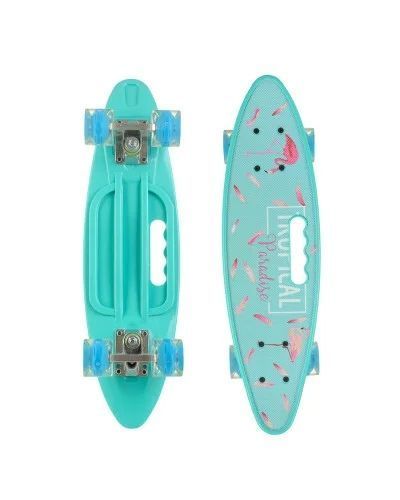Пенниборд со светящейся доской &bull; Детский и подростковый penny board со светящимися колесами для прогулок и активного катания 57508 фото