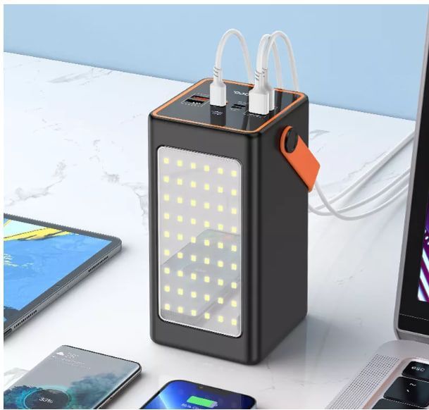 Повербанк 100000 mAh JS-658 для поездок и работы ∙ Внешний аккумулятор JS-658 с LED-фонариком 56959 фото