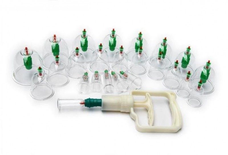 Вакуумные банки с насосом, 24 шт ∙ Большой набор вакуумных банок для массажа 75091 фото