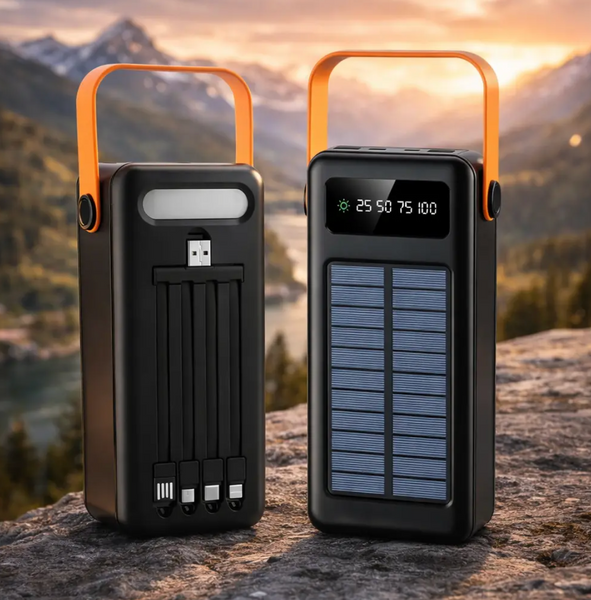 Power Bank SOLAR YM-636CX 80000 mAh с фонарём ∙ Портативный аккумулятор YM-636C на солнечной батарее 57425 фото