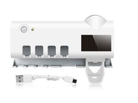 Автоматичний дозатор - диспенсер зубної пасти Toothbrush sterilizer / УФ-стерилізатор / Тримач зубних щіток / Органайзер для ванної W-020 81100 фото