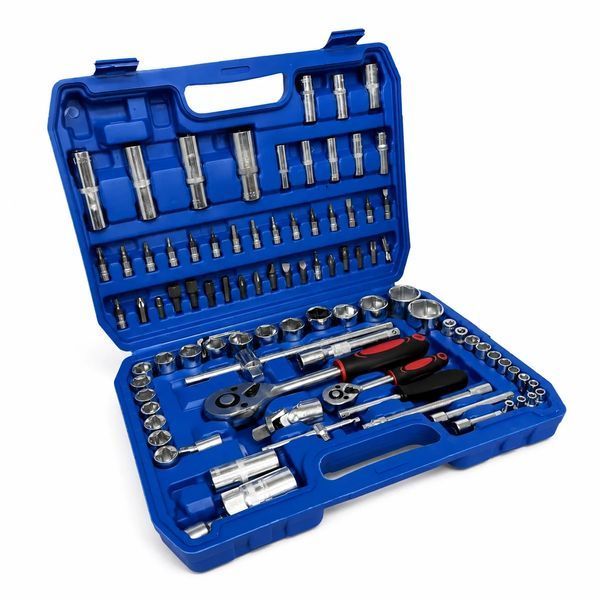 Набор инструментов UKS TOOLS 94 предмета в кейсе для авто и ремонта &bull; Универсальный набор ключей и головок UKS TOOLS 94 предмета с трещотками 1/2&Prime; и 1/4&Prime; 58799 фото