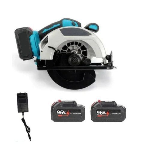 Акумуляторна циркулярна пилка DOMOTEC 7&Prime; 96V &bull; Бездротова дискова пилка DOMOTEC 7&Prime; 96V 800 Вт з диском 185 мм і 2 акумуляторами для дерева 58735 фото