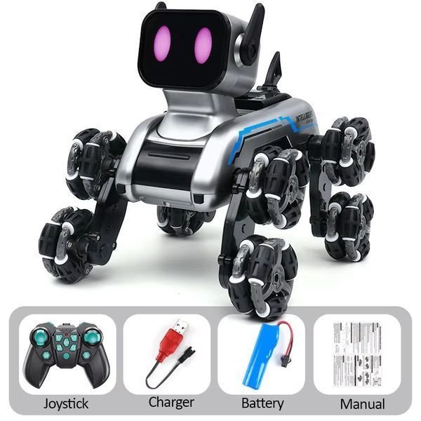 Радіокерований робот-пес Stunt Robot Dog &middot; Механічний собака - робот на колесах з вбудованим динаміком та LED підсвіткою 55556 фото