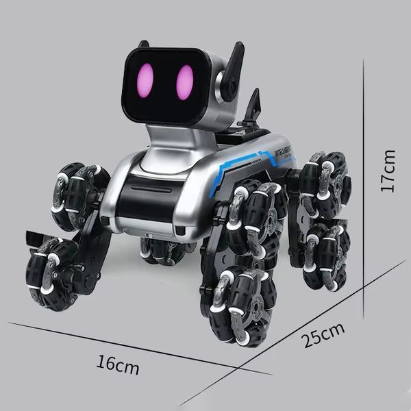Радіокерований робот-пес Stunt Robot Dog &middot; Механічний собака - робот на колесах з вбудованим динаміком та LED підсвіткою 55556 фото