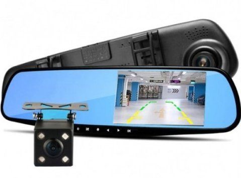 Відеореєстратор &ndash; дзеркало Blaсkbox DVR AK47 з камерою заднього виду ∙ Автомобільний реєстратор на 2 камери Full HD ∙ Режим фото 5 МП ∙ Датчик руху/удару ∙ Нічна зйомка ∙ Мікрофон 51779 фото