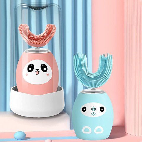 Дитяча зубна щітка U-shaped electric toothbrush ∙ Електрична ультразвукова силіконова щітка &ndash; капа для дітей 52752 фото