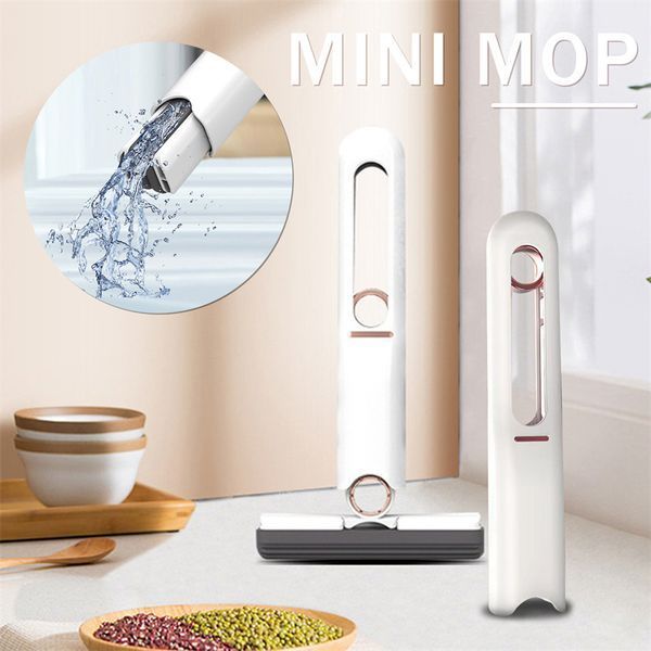 Портативна міні швабра Mini Mop з автоматичним віджиманням &middot; Універсальна багатофункціональна складана швабра 52093 фото