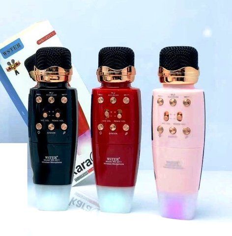 Бездротовий караоке мікрофон WSTER WS-2011 4 в 1: Колонка + Мікрофон + Телефон + Powerbank ∙ Запис звуку ∙ Зміна голосу ∙ FM радіо ∙ microSD ∙ USB ∙ Bluetooth 51854 фото