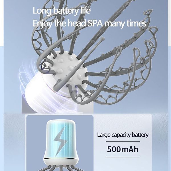 Вібраційний електричний масажер для голови Восьминіг LY-634 ∙ Електричний масажер-восьминіг LY-634 для розслаблення та зняття втоми 56833 фото