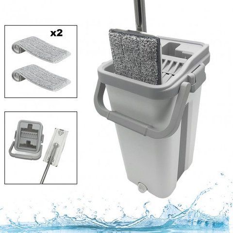 Швабра з відром комплект Scratch Cleaning Mop G3 Middle з автоматичним віджимом і складною ручкою 51141 фото