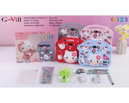 Дитячий планшет G123 Hello Kitty з Wi-Fi на Android 7 дюймів &bull; Дитячий Android планшет для ігор, навчання, мультфільмів і подарунка дівчинці 57551 фото