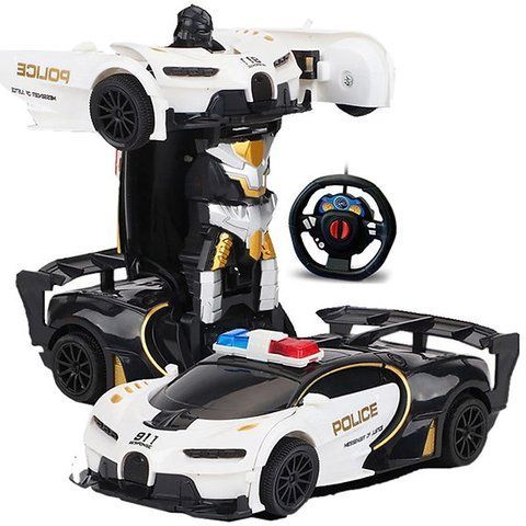 Машинка - трансформер на радіокеруванні Bugatti Robot Car Автобот з пультом 51618 фото