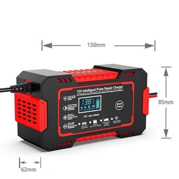 Интеллектуальное зарядное устройство EAFC 12V 6A для авто и мото аккумуляторов &bull; Автоматическая зарядка с ЖК-дисплеем и функцией восстановления 55863 фото