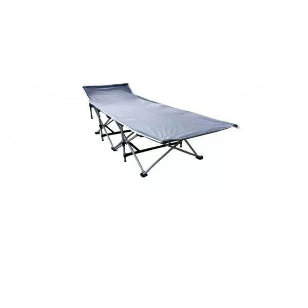 Шезлонг розкладний 68&times;190 см GRAY &bull; Садовий пляжний лежак 68&times;190 см зі сталевим каркасом для дачі кемпінгу та відпочинку 58934 фото
