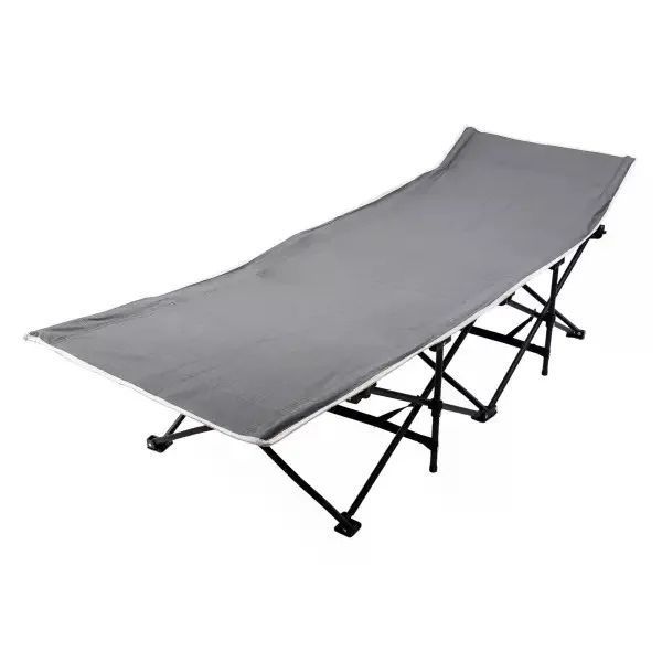 Шезлонг розкладний 68&times;190 см GRAY &bull; Садовий пляжний лежак 68&times;190 см зі сталевим каркасом для дачі кемпінгу та відпочинку 58934 фото