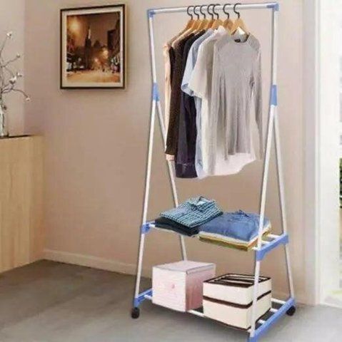 Універсальна пересувна стійка - вішалка для одягу з поличками Coat Rack 51941 фото