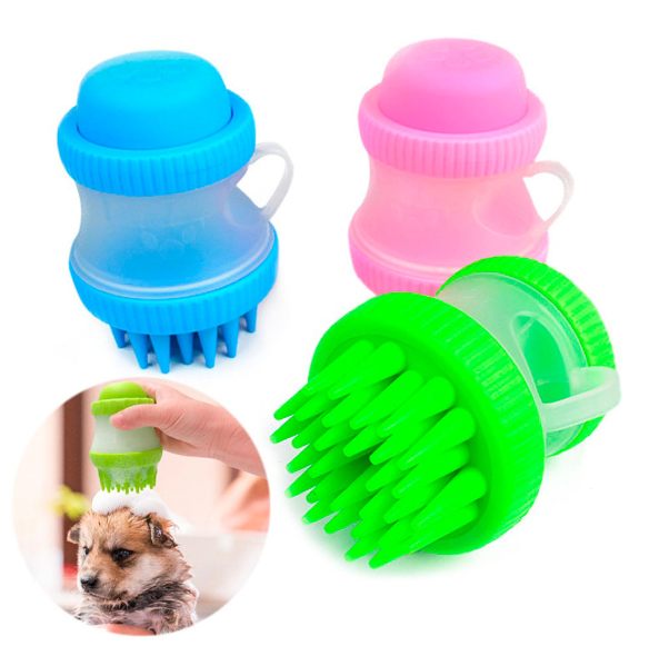Щетка для мытья животных Cleaning Device The Gentle Dog Washer с силиконовыми ворсинками для купания и массажа собак и кошек 52849 фото