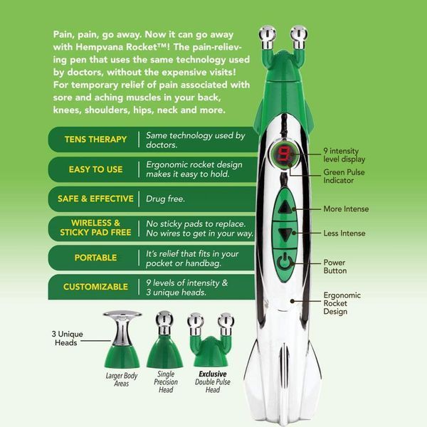 Портативный электронный массажер Elite Massage Rocket ∙ Ручной импульсный массажер Elite Massage Rocket для снятия боли 56883 фото