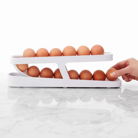 Контейнер для яєць Egg Pan &middot; Дворівневий органайзер &ndash; підставка для зберігання яєць у холодильнику 54049 фото