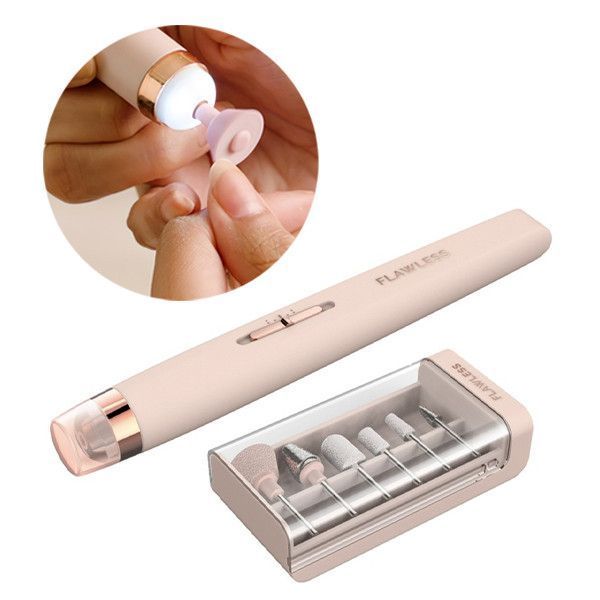 Фрезер домашній портативний для манікюру та педикюру Flawless Salon Nails ∙ Набір для манікюру Фрезер &ndash; ручка з набором фрез, 5 насадок 51719 фото