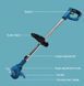 Бездротова газонокосарка Lawn mower 48В 2000 мАг &middot; Садовий акумуляторний триммер для трави з 2 акумуляторами 52448 фото 2